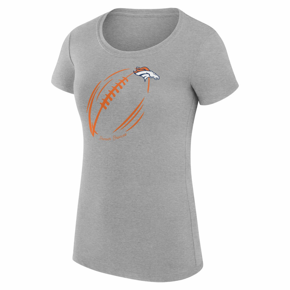 Denver Broncos G-III 4Her by Carl Banks Women's Super-Slim Fit Lightweight Subtle Football T-Shirt Heather Gray - NFL