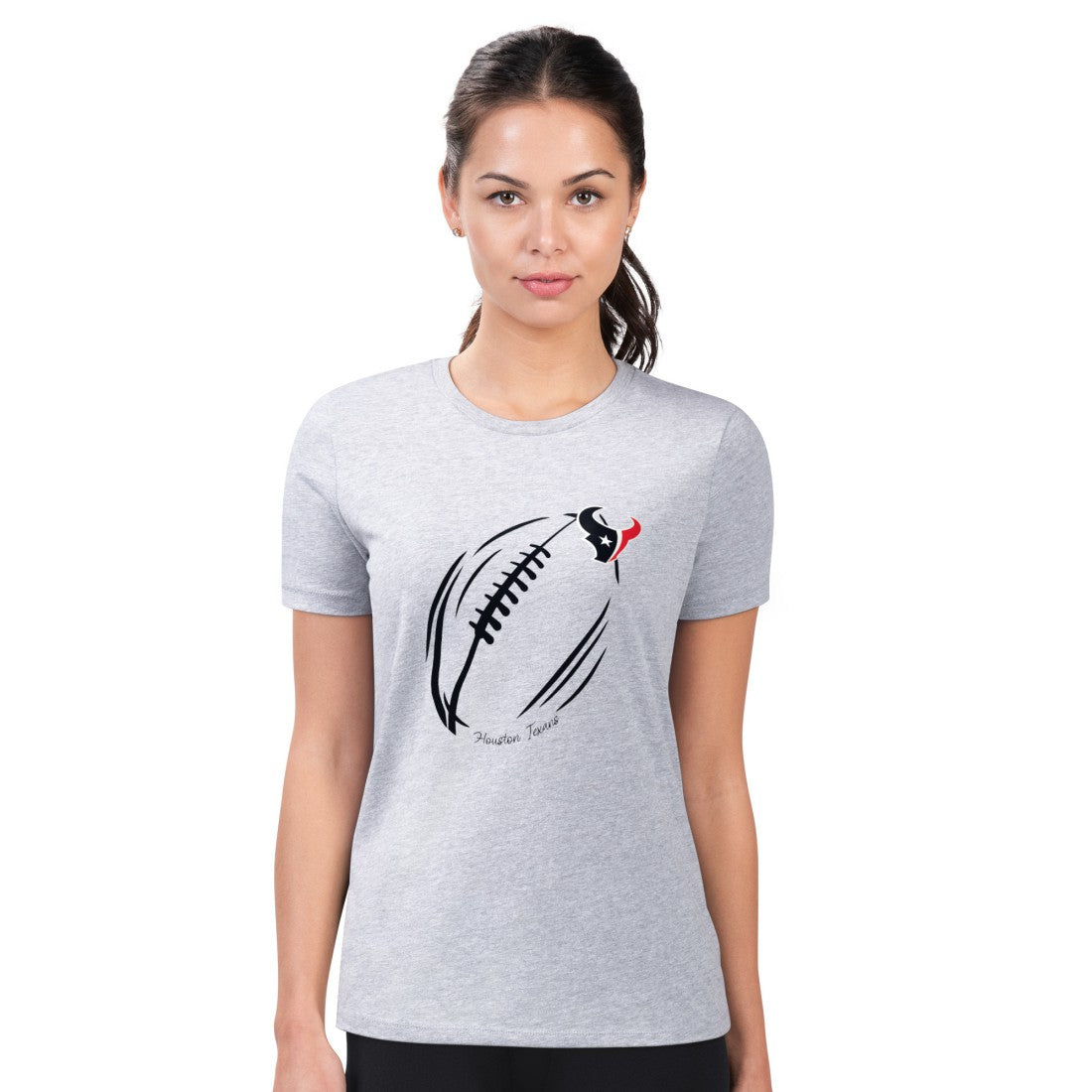 Houston Texans G-III 4Her by Carl Banks Women's Super-Slim Fit Lightweight Subtle Football T-Shirt Heather Gray - NFL