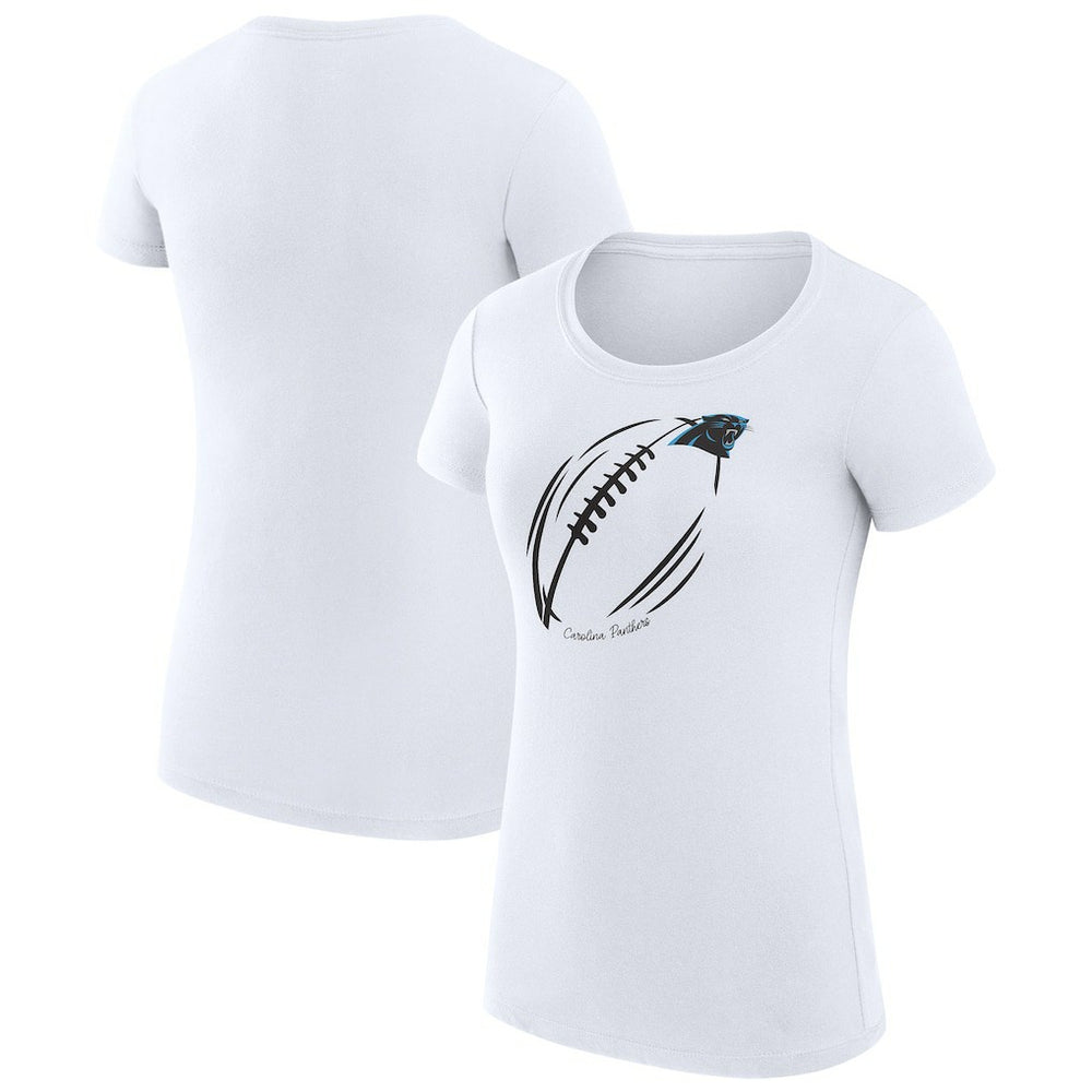 Carolina Panthers G-III 4Her by Carl Banks Women's Super-Slim Fit Lightweight Subtle Football T-Shirt White - NFL