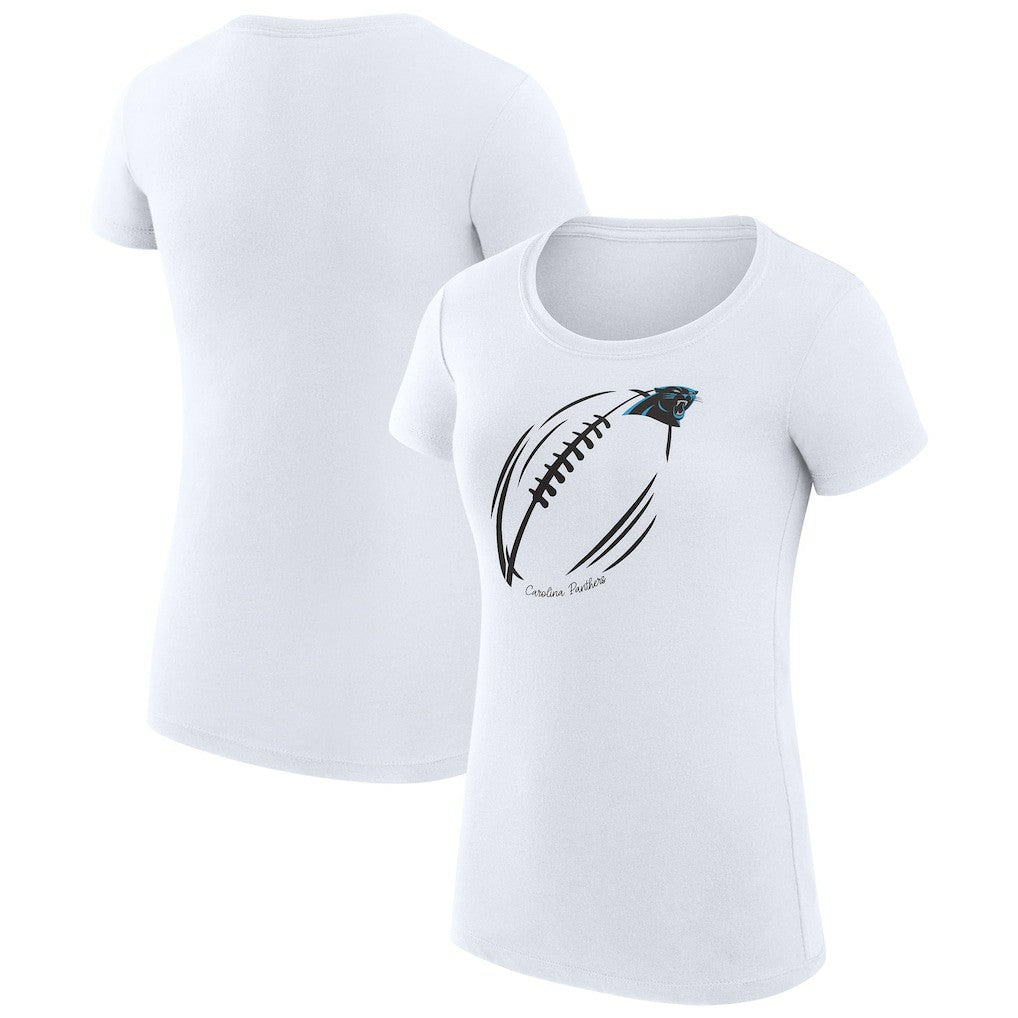 Carolina Panthers G-III 4Her by Carl Banks Women's Super-Slim Fit Lightweight Subtle Football T-Shirt White - NFL