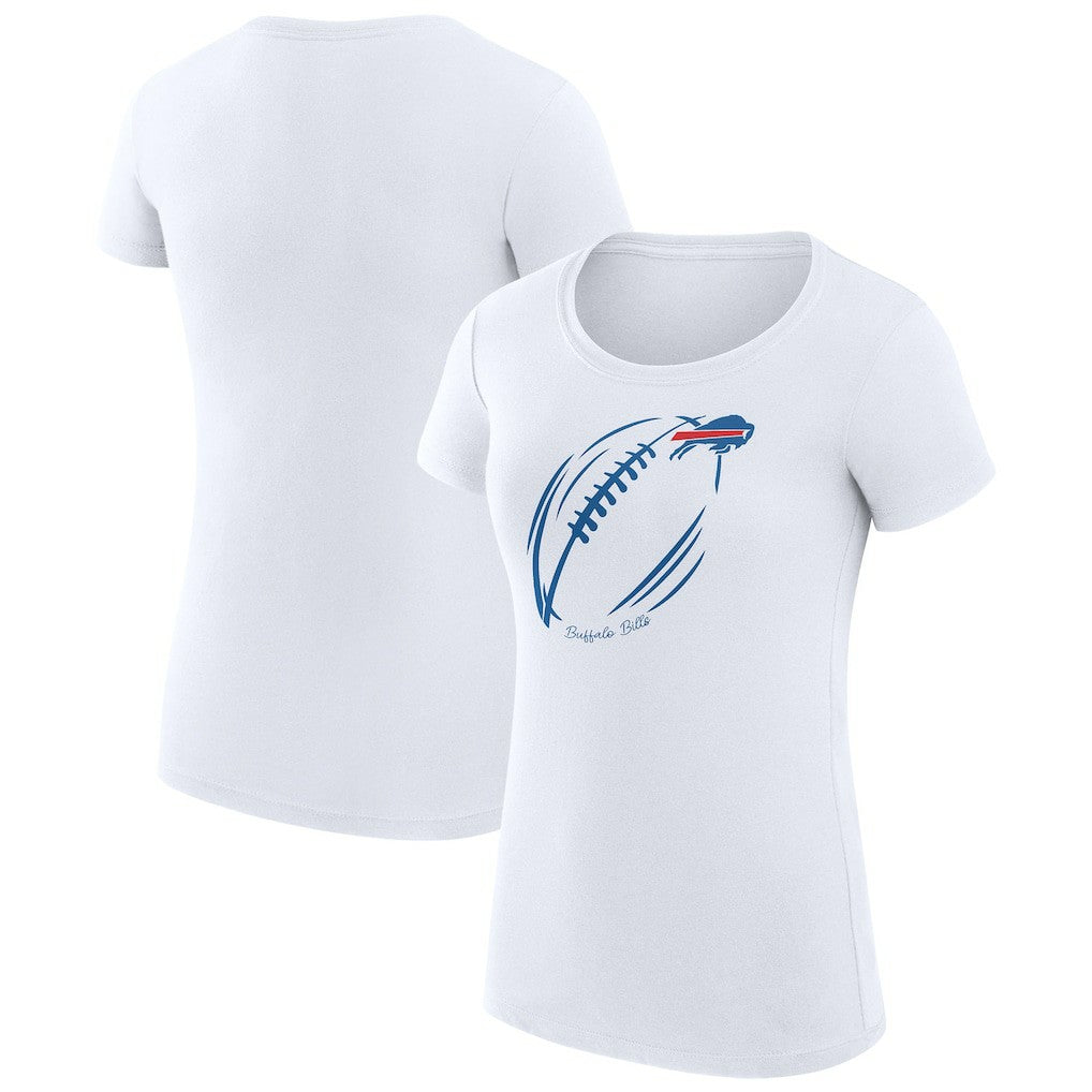 Buffalo Bills G-III 4Her by Carl Banks Women's Super-Slim Fit Lightweight Subtle Football T-Shirt White - NFL