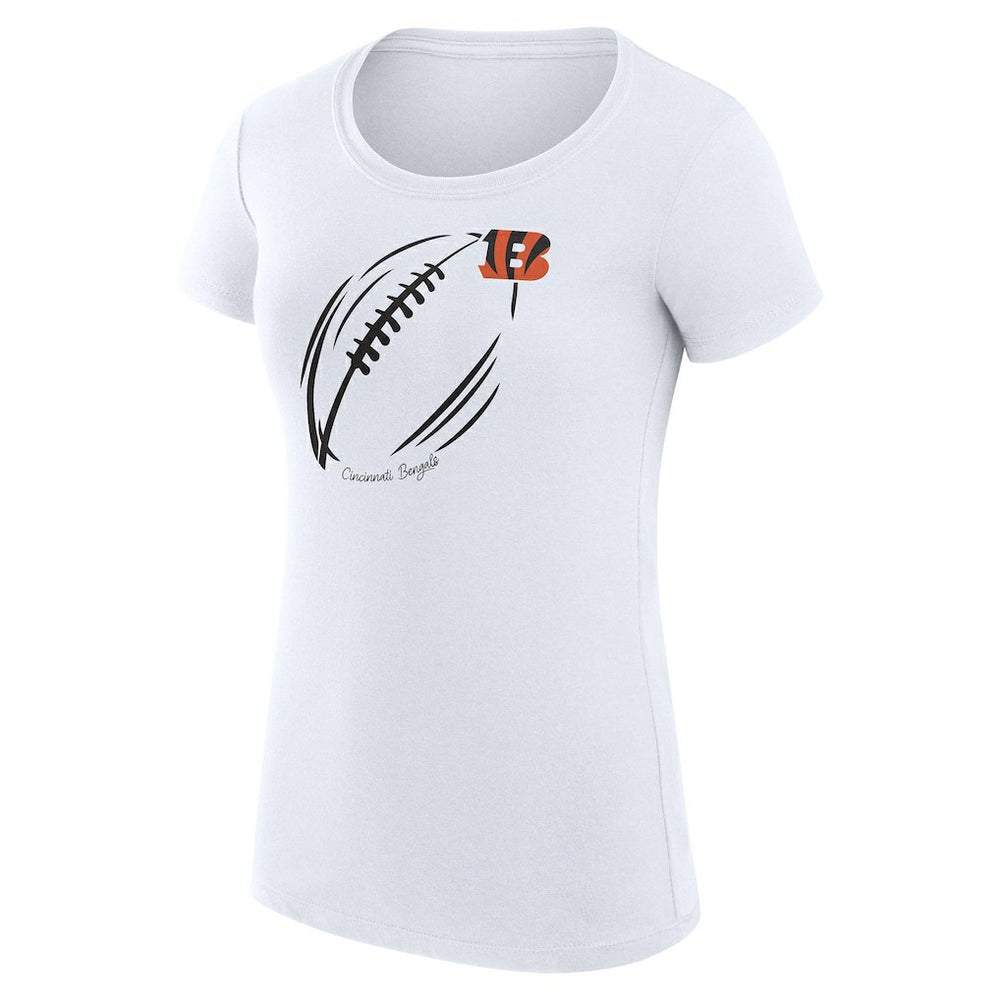 Cincinnati Bengals G-III 4Her by Carl Banks Women's Super-Slim Fit Lightweight Subtle Football T-Shirt White - NFL