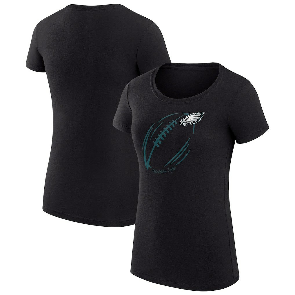 Philadelphia Eagles G-III 4Her by Carl Banks Women's Super-Slim Fit Lightweight Subtle Football T-Shirt Black - NFL