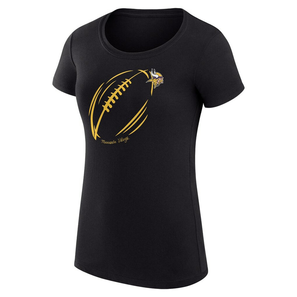 Minnesota Vikings G-III 4Her by Carl Banks Women's Super-Slim Fit Lightweight Subtle Football T-Shirt Black - NFL