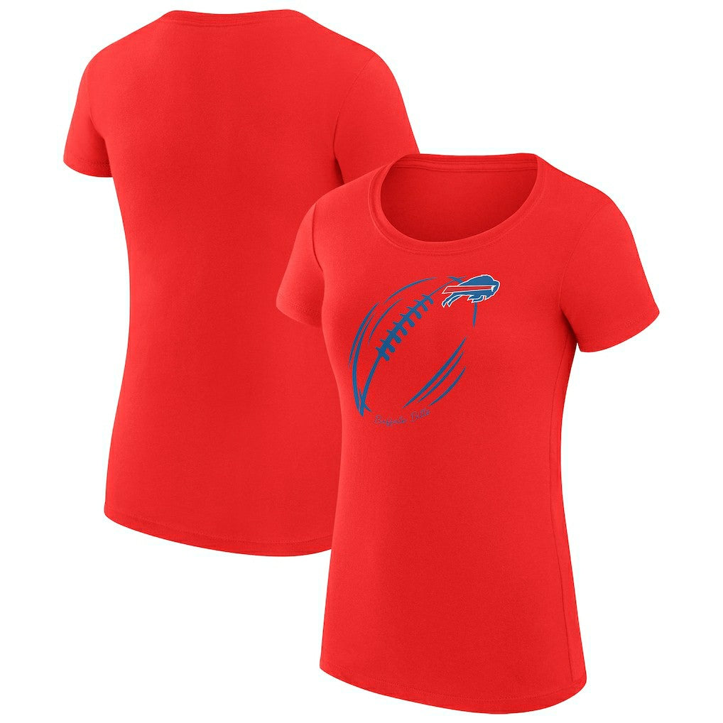 Buffalo Bills G-III 4Her by Carl Banks Women's Super-Slim Fit Lightweight Subtle Football T-Shirt Red - NFL