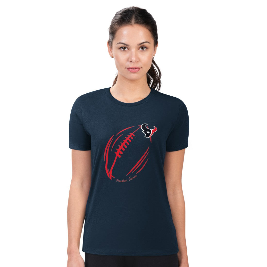 Houston Texans G-III 4Her by Carl Banks Women's Super-Slim Fit Lightweight Subtle Football T-Shirt Navy - NFL
