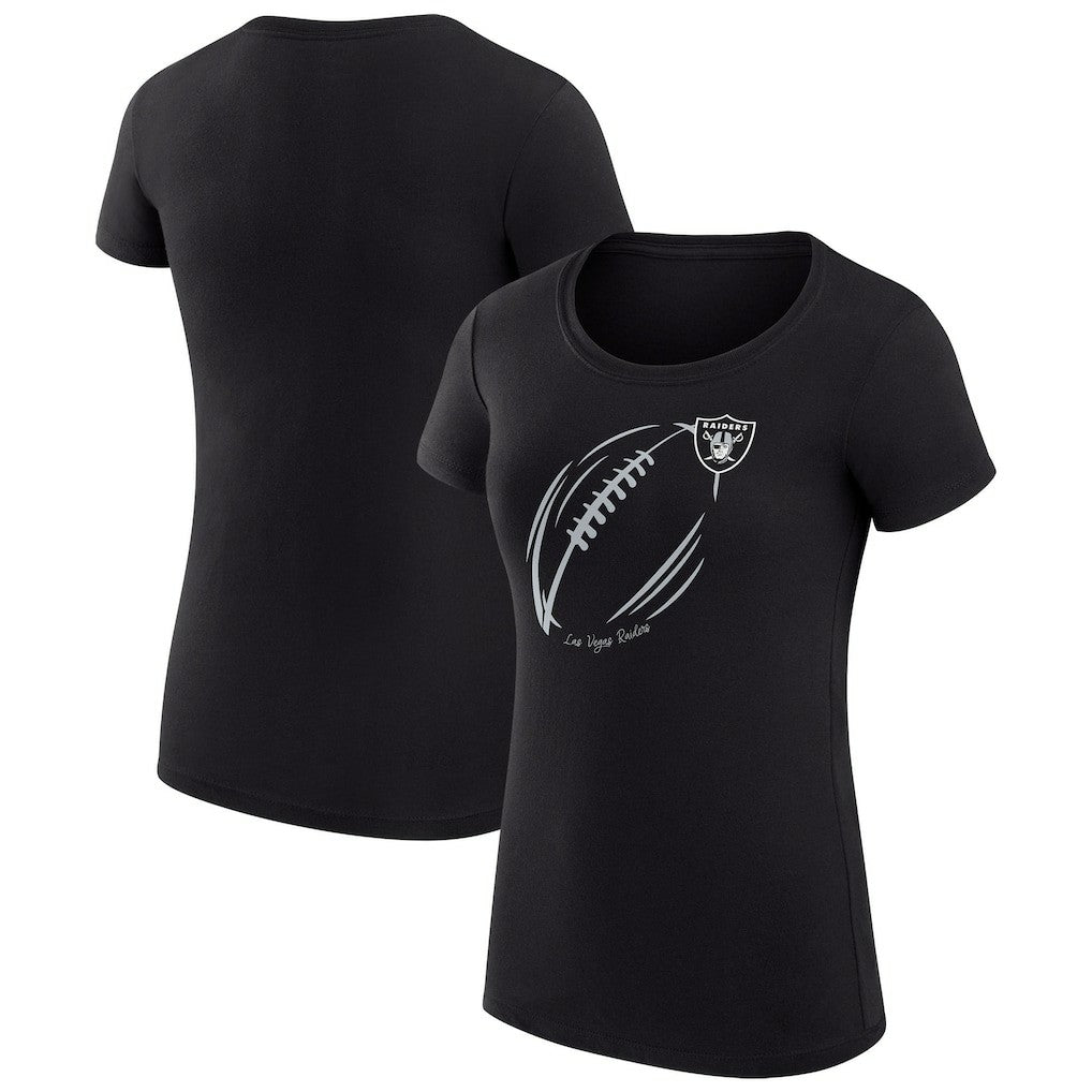 Las Vegas Raiders G-III 4Her by Carl Banks Women's Super-Slim Fit Lightweight Subtle Football T-Shirt Black - NFL