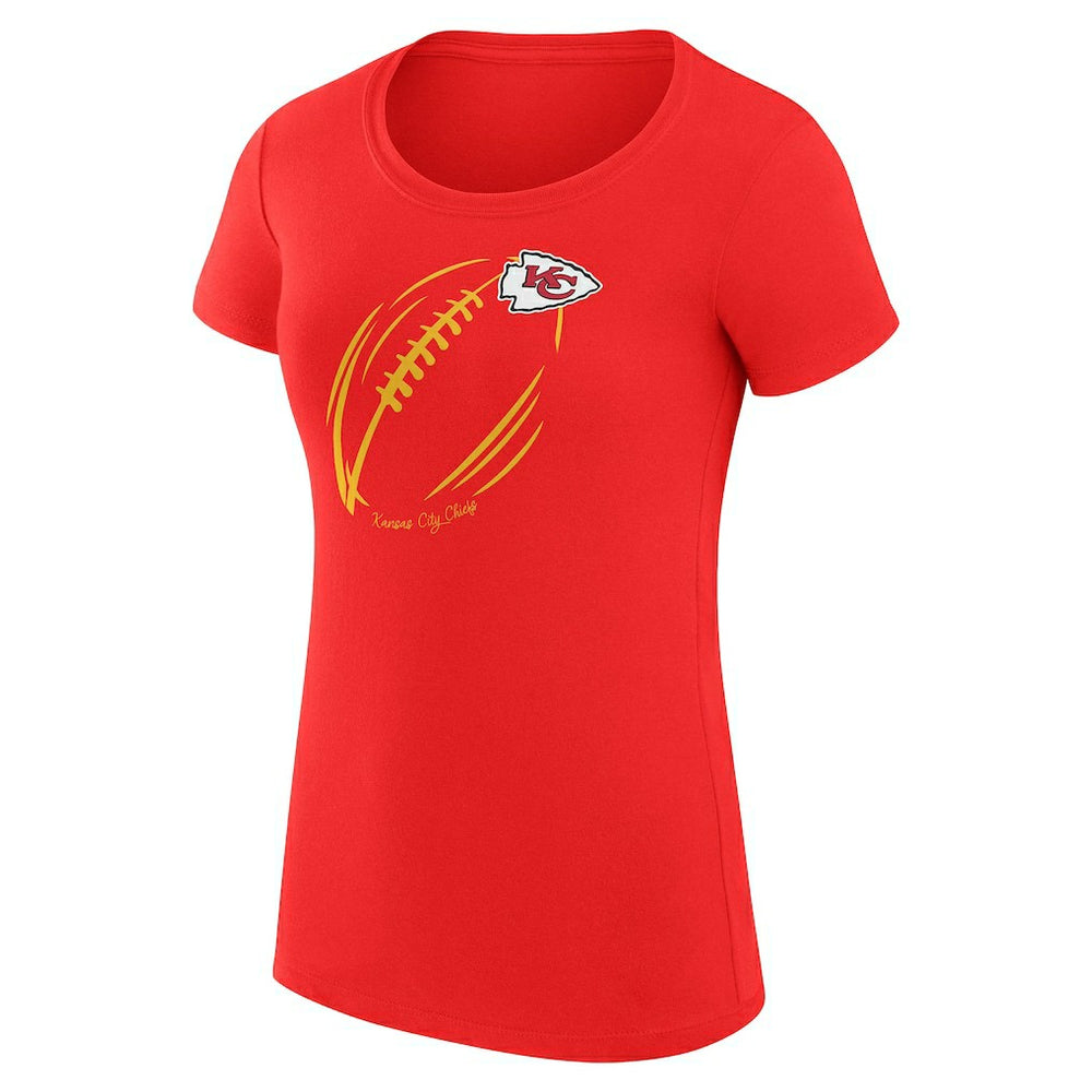 Kansas City Chiefs G-III 4Her by Carl Banks Women's Super-Slim Fit Lightweight Subtle Football T-Shirt Red - NFL