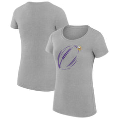 Minnesota Vikings G-III 4Her by Carl Banks Women's Super-Slim Fit Lightweight Subtle Football T-Shirt Heather Gray - NFL
