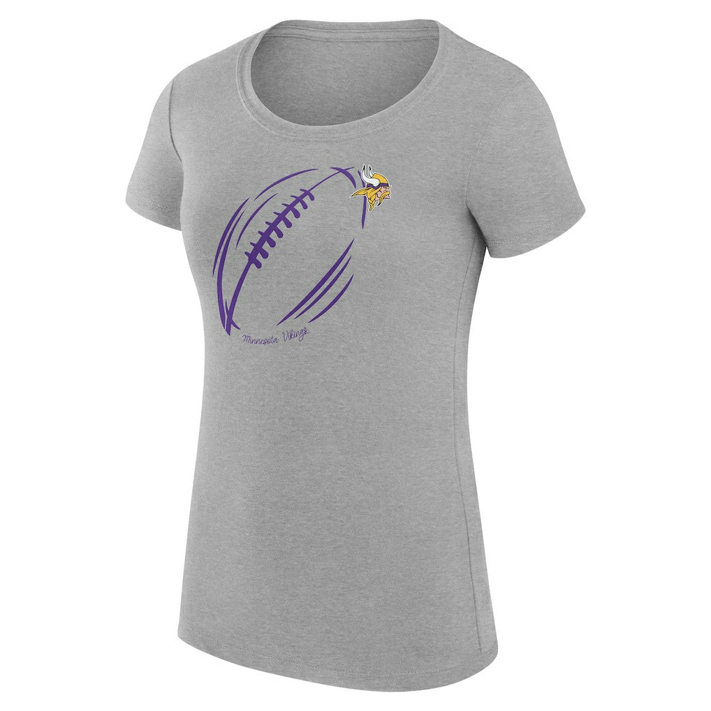 Minnesota Vikings G-III 4Her by Carl Banks Women's Super-Slim Fit Lightweight Subtle Football T-Shirt Heather Gray - NFL