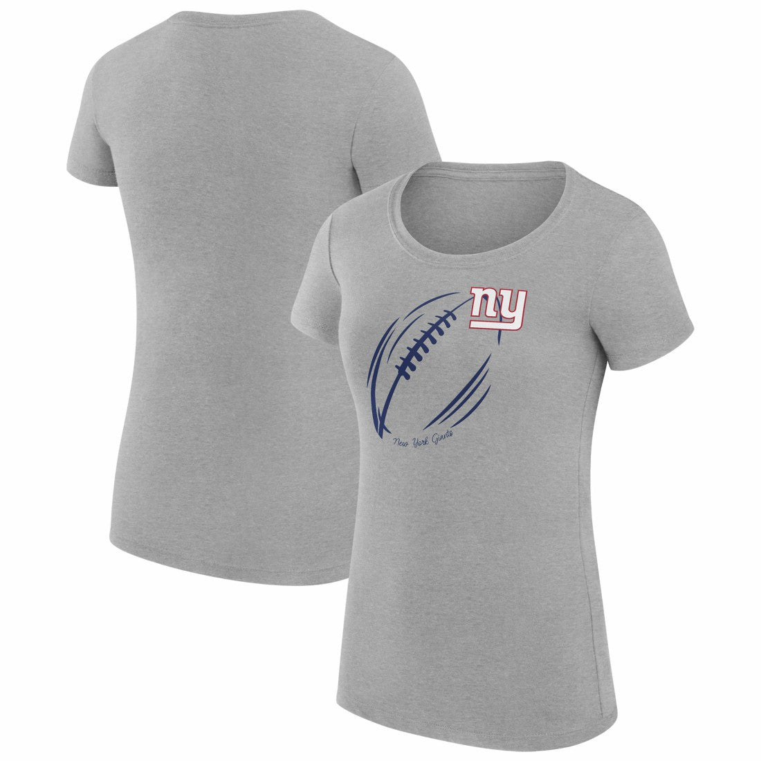 New York Giants G-III 4Her by Carl Banks Women's Super-Slim Fit Lightweight Subtle Football T-Shirt Heather Gray - NFL