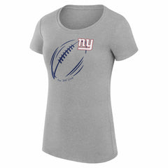 New York Giants G-III 4Her by Carl Banks Women's Super-Slim Fit Lightweight Subtle Football T-Shirt Heather Gray - NFL