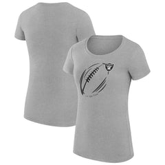 Las Vegas Raiders G-III 4Her by Carl Banks Women's Super-Slim Fit Lightweight Subtle Football T-Shirt Heather Gray - NFL