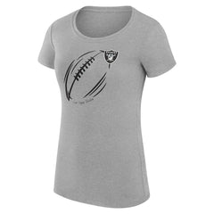 Las Vegas Raiders G-III 4Her by Carl Banks Women's Super-Slim Fit Lightweight Subtle Football T-Shirt Heather Gray - NFL
