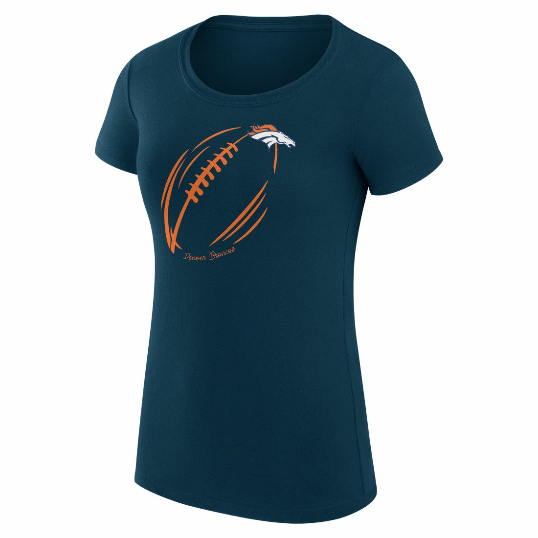 Denver Broncos G-III 4Her by Carl Banks Women's Super-Slim Fit Lightweight Subtle Football T-Shirt Navy - NFL