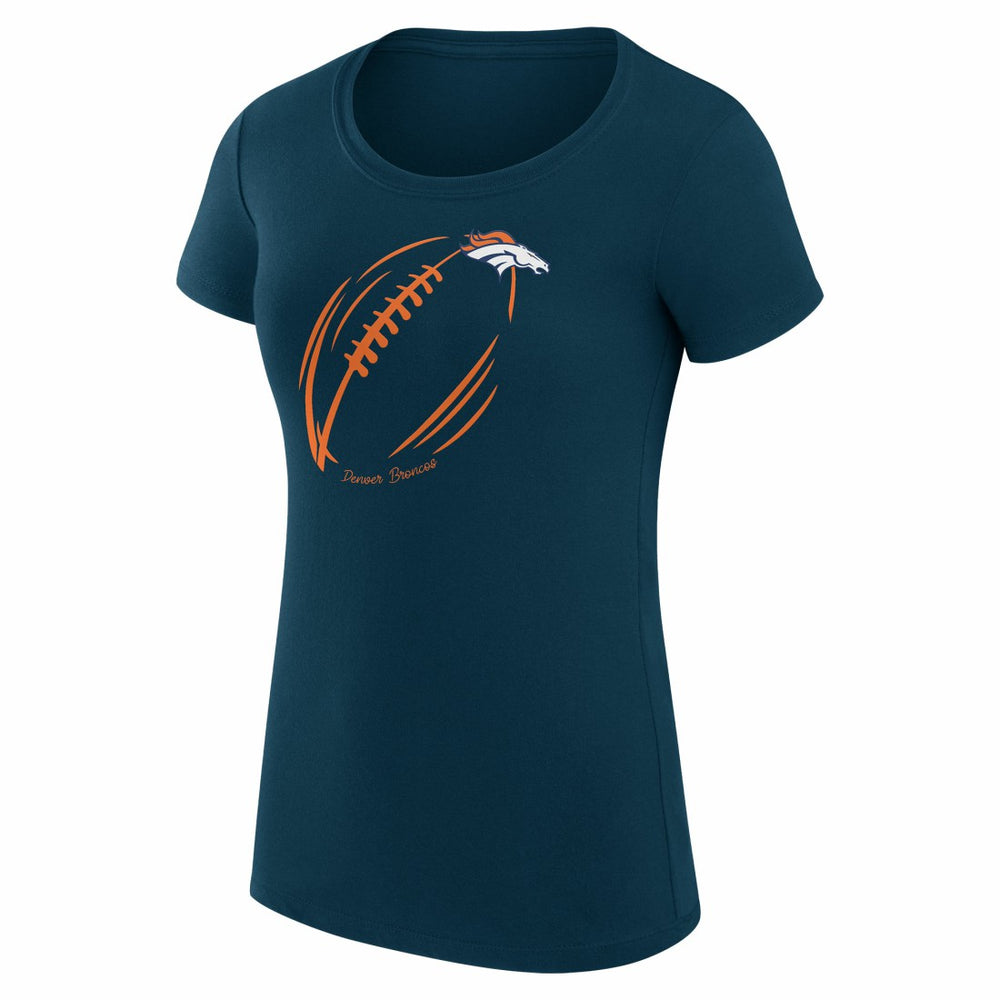 Denver Broncos G-III 4Her by Carl Banks Women's Super-Slim Fit Lightweight Subtle Football T-Shirt Navy - NFL