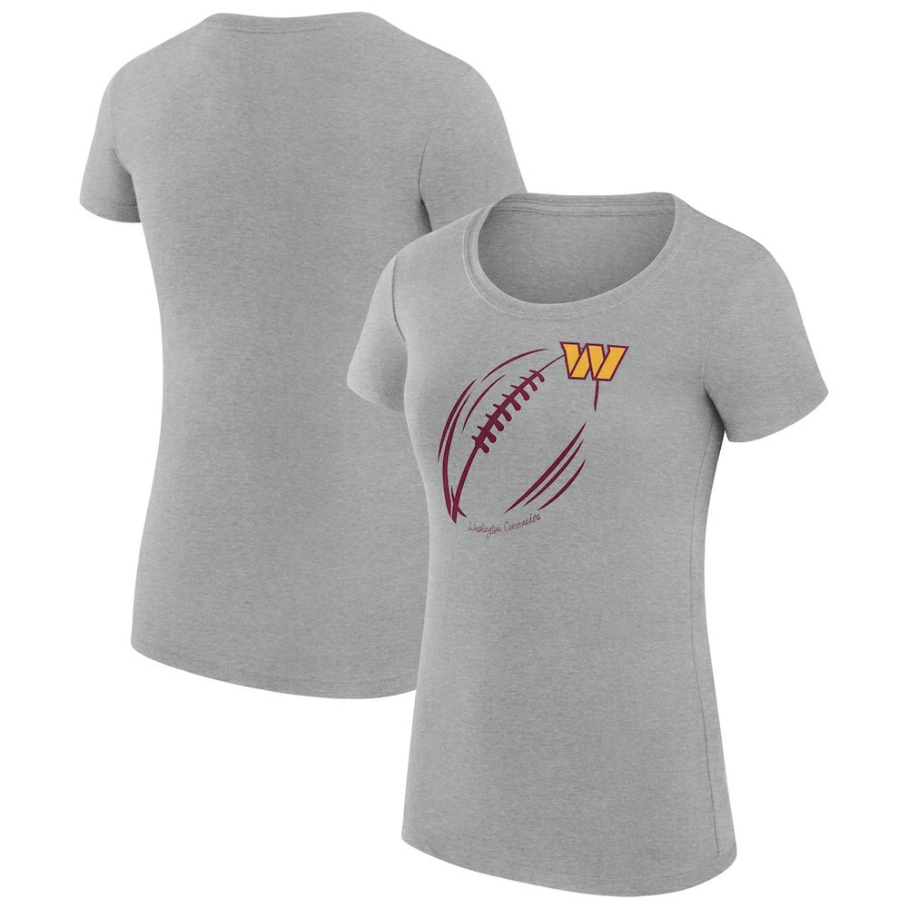 Washington Commanders G-III 4Her by Carl Banks Women's Super-Slim Fit Lightweight Subtle Football T-Shirt Heather Gray - NFL