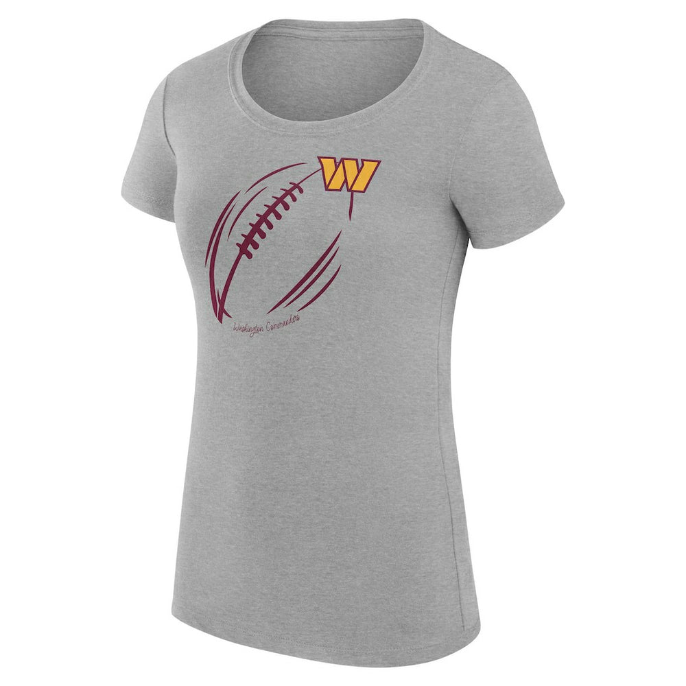 Washington Commanders G-III 4Her by Carl Banks Women's Super-Slim Fit Lightweight Subtle Football T-Shirt Heather Gray - NFL
