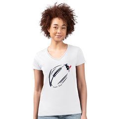 Houston Texans G-III 4Her by Carl Banks Women's Super-Slim Fit Lightweight Subtle Football V-Neck T-Shirt White - NFL