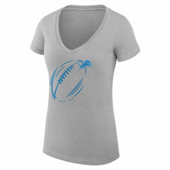 Detroit Lions G-III 4Her by Carl Banks Women's Super-Slim Fit Lightweight Subtle Football V-Neck T-Shirt Heather Gray - NFL