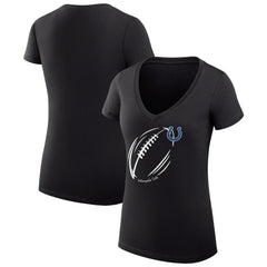 Indianapolis Colts G-III 4Her by Carl Banks Women's Super-Slim Fit Lightweight Subtle Football V-Neck T-Shirt Black - NFL