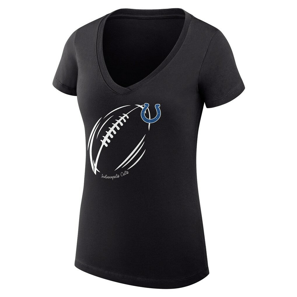 Indianapolis Colts G-III 4Her by Carl Banks Women's Super-Slim Fit Lightweight Subtle Football V-Neck T-Shirt Black - NFL