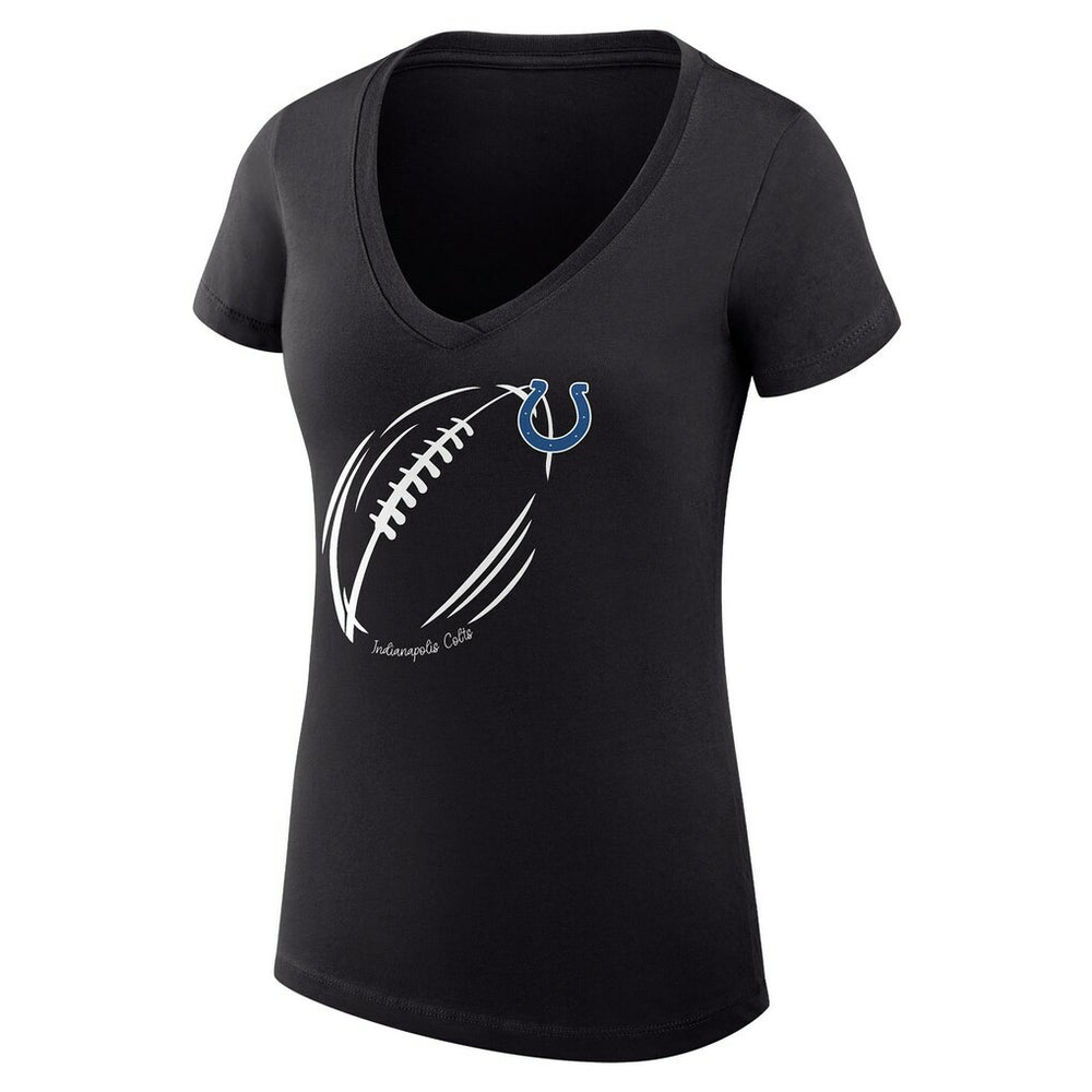 Indianapolis Colts G-III 4Her by Carl Banks Women's Super-Slim Fit Lightweight Subtle Football V-Neck T-Shirt Black - NFL