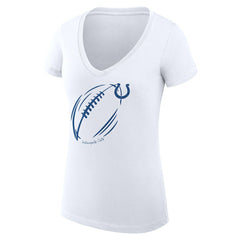 Indianapolis Colts G-III 4Her by Carl Banks Women's Super-Slim Fit Lightweight Subtle Football V-Neck T-Shirt White - NFL