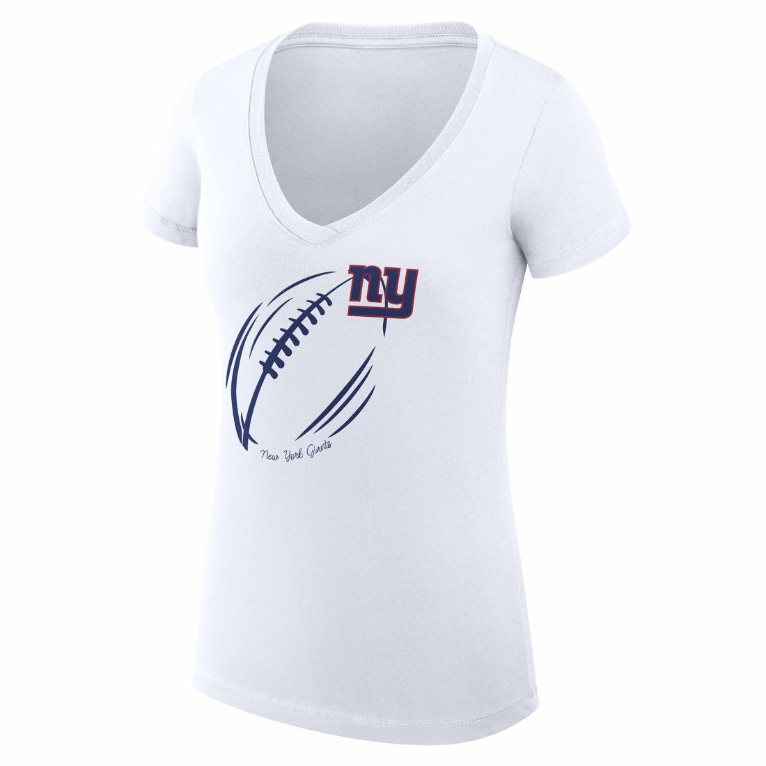 New York Giants G-III 4Her by Carl Banks Women's Super-Slim Fit Lightweight Subtle Football V-Neck T-Shirt White - NFL