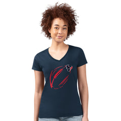 Houston Texans G-III 4Her by Carl Banks Women's Super-Slim Fit Lightweight Subtle Football V-Neck T-Shirt Navy - NFL