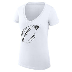 Las Vegas Raiders G-III 4Her by Carl Banks Women's Super-Slim Fit Lightweight Subtle Football V-Neck T-Shirt White - NFL