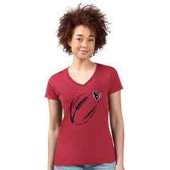 Houston Texans G-III 4Her by Carl Banks Women's Super-Slim Fit Lightweight Subtle Football V-Neck T-Shirt Red - NFL