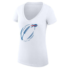 Buffalo Bills G-III 4Her by Carl Banks Women's Super-Slim Fit Lightweight Subtle Football V-Neck T-Shirt White - NFL