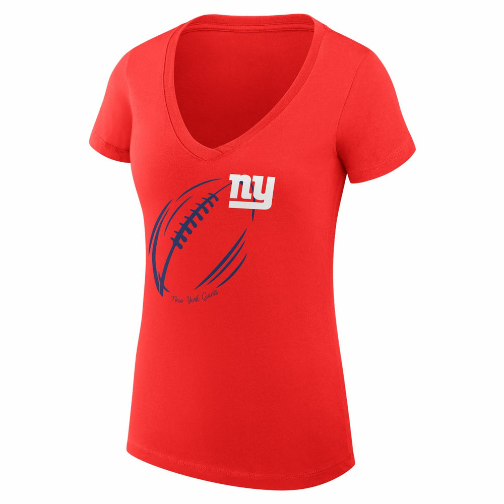 New York Giants G-III 4Her by Carl Banks Women's Super-Slim Fit Lightweight Subtle Football V-Neck T-Shirt Red - NFL