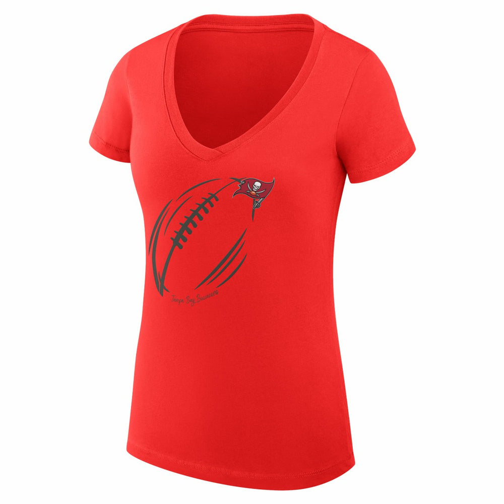 Tampa Bay Buccaneers G-III 4Her by Carl Banks Women's Super-Slim Fit Lightweight Subtle Football V-Neck T-Shirt Red - NFL