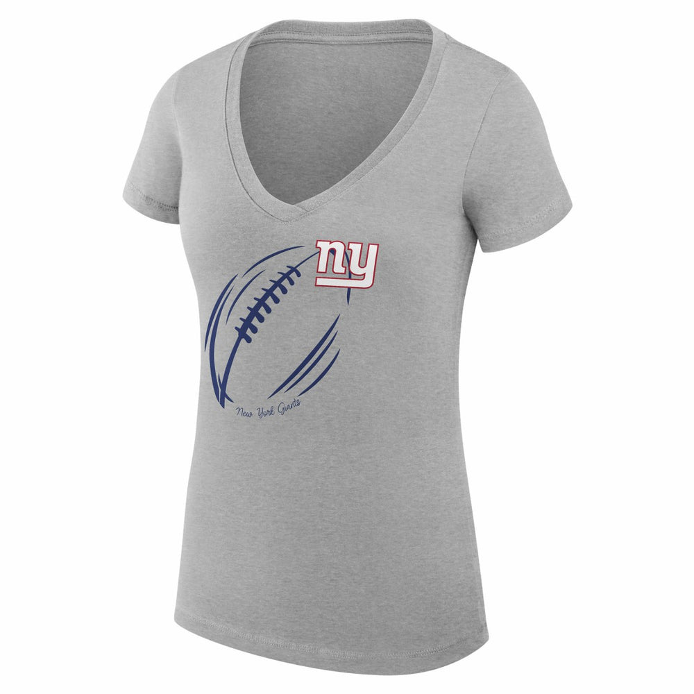 New York Giants G-III 4Her by Carl Banks Women's Super-Slim Fit Lightweight Subtle Football V-Neck T-Shirt Heather Gray - NFL