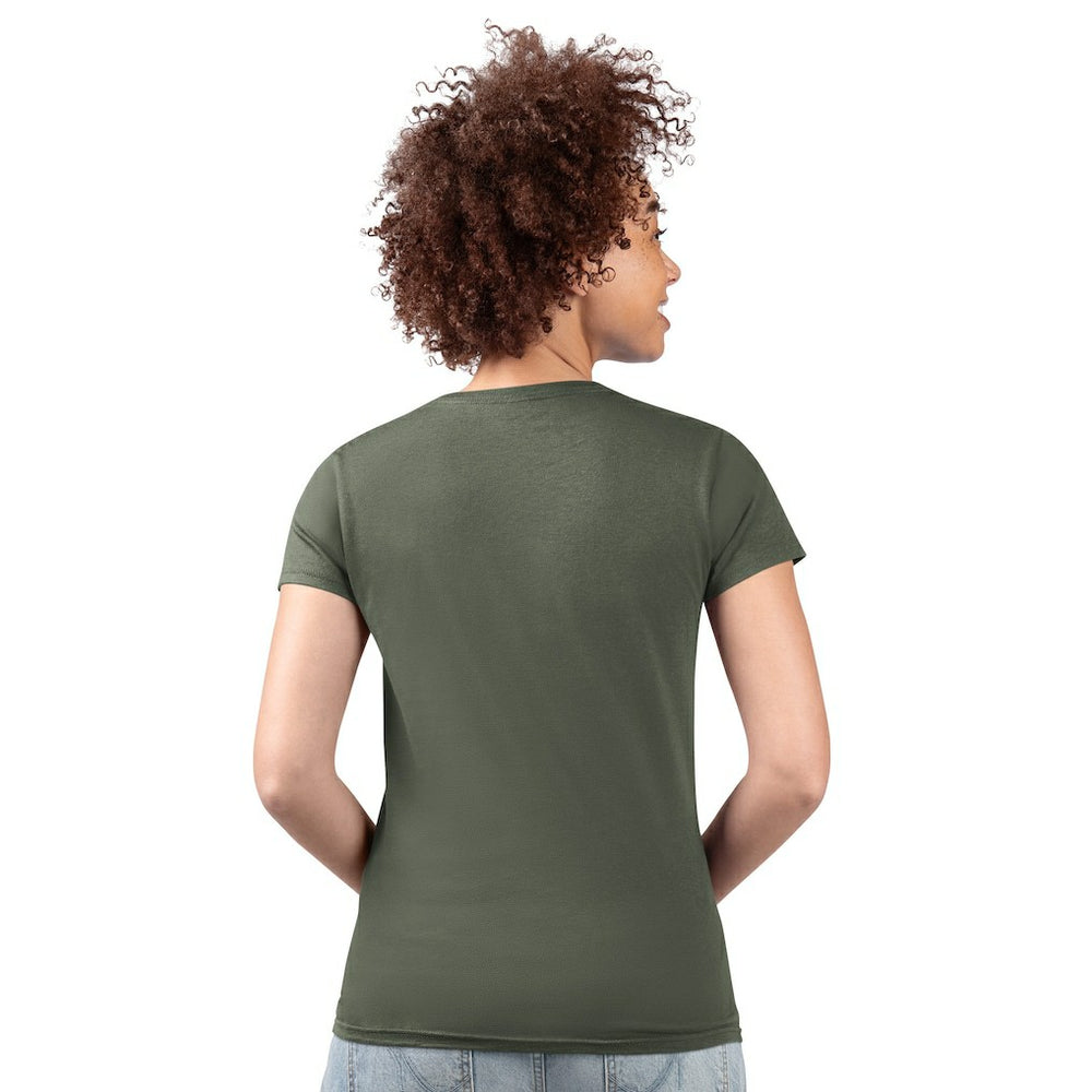 New York Jets G-III 4Her by Carl Banks Women's Super-Slim Fit Lightweight Subtle Football V-Neck T-Shirt Olive - NFL