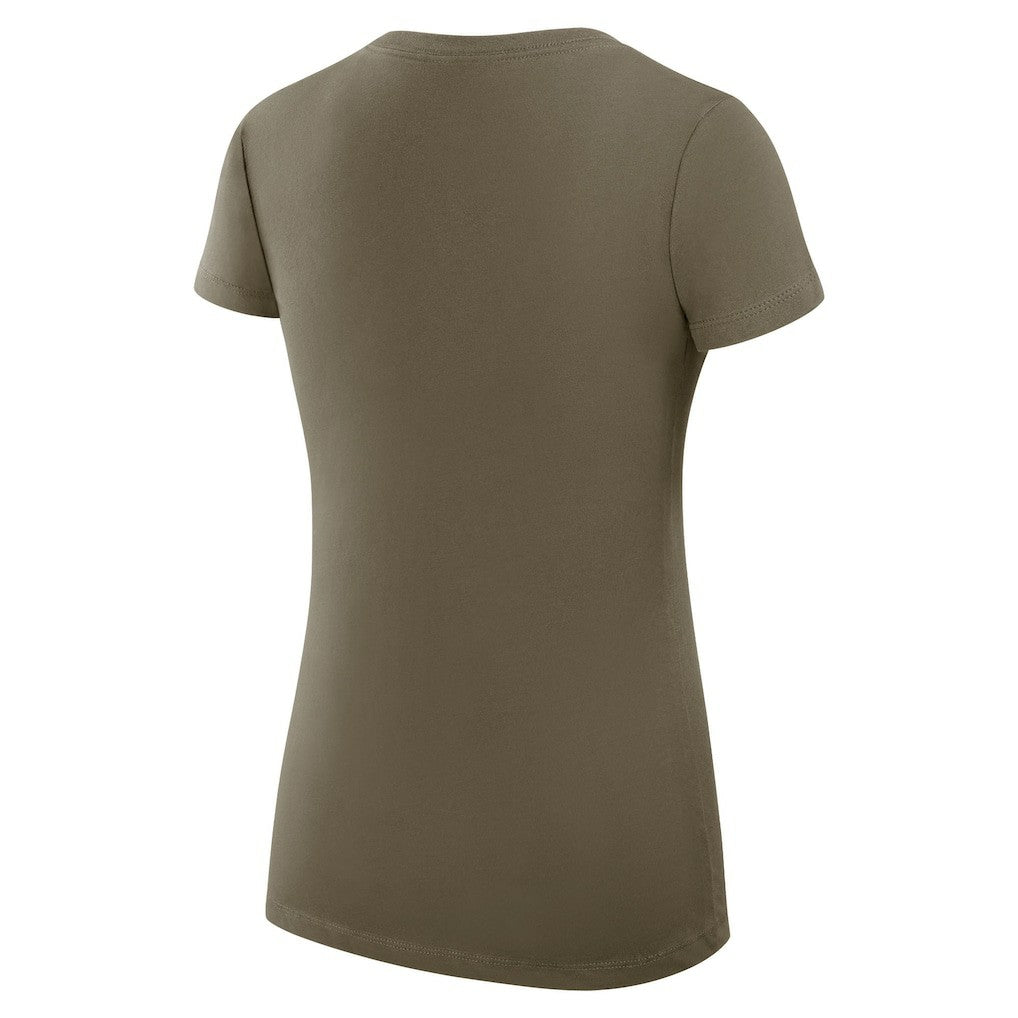 New York Jets G-III 4Her by Carl Banks Women's Super-Slim Fit Lightweight Subtle Football V-Neck T-Shirt Olive - NFL