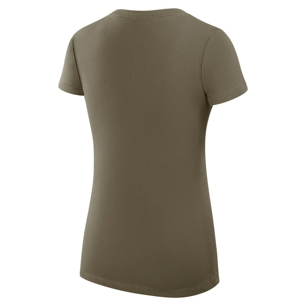 New York Jets G-III 4Her by Carl Banks Women's Super-Slim Fit Lightweight Subtle Football V-Neck T-Shirt Olive - NFL