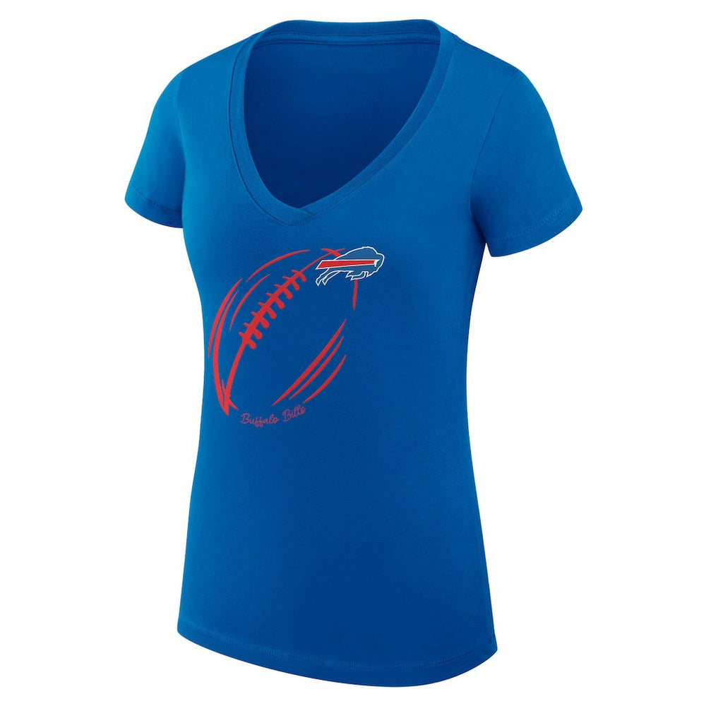 Buffalo Bills G-III 4Her by Carl Banks Women's Super-Slim Fit Lightweight Subtle Football V-Neck T-Shirt Royal - NFL