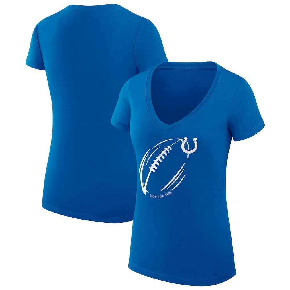 Indianapolis Colts G-III 4Her by Carl Banks Women's Super-Slim Fit Lightweight Subtle Football V-Neck T-Shirt Royal - NFL