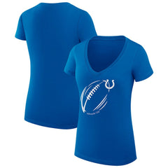 Indianapolis Colts G-III 4Her by Carl Banks Women's Super-Slim Fit Lightweight Subtle Football V-Neck T-Shirt Royal - NFL