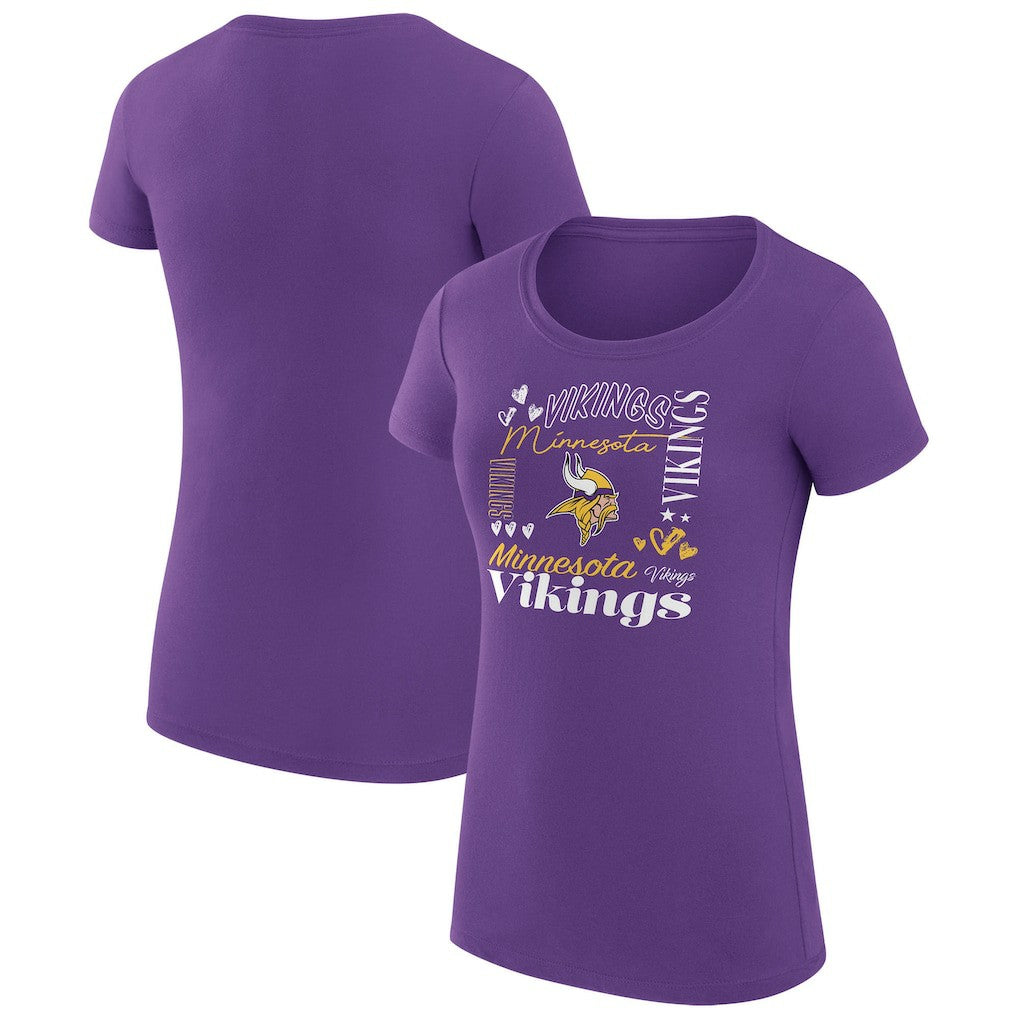 Minnesota Vikings G-III 4Her by Carl Banks Women's Super-Slim Fit Lightweight Collage Team T-Shirt Purple - NFL