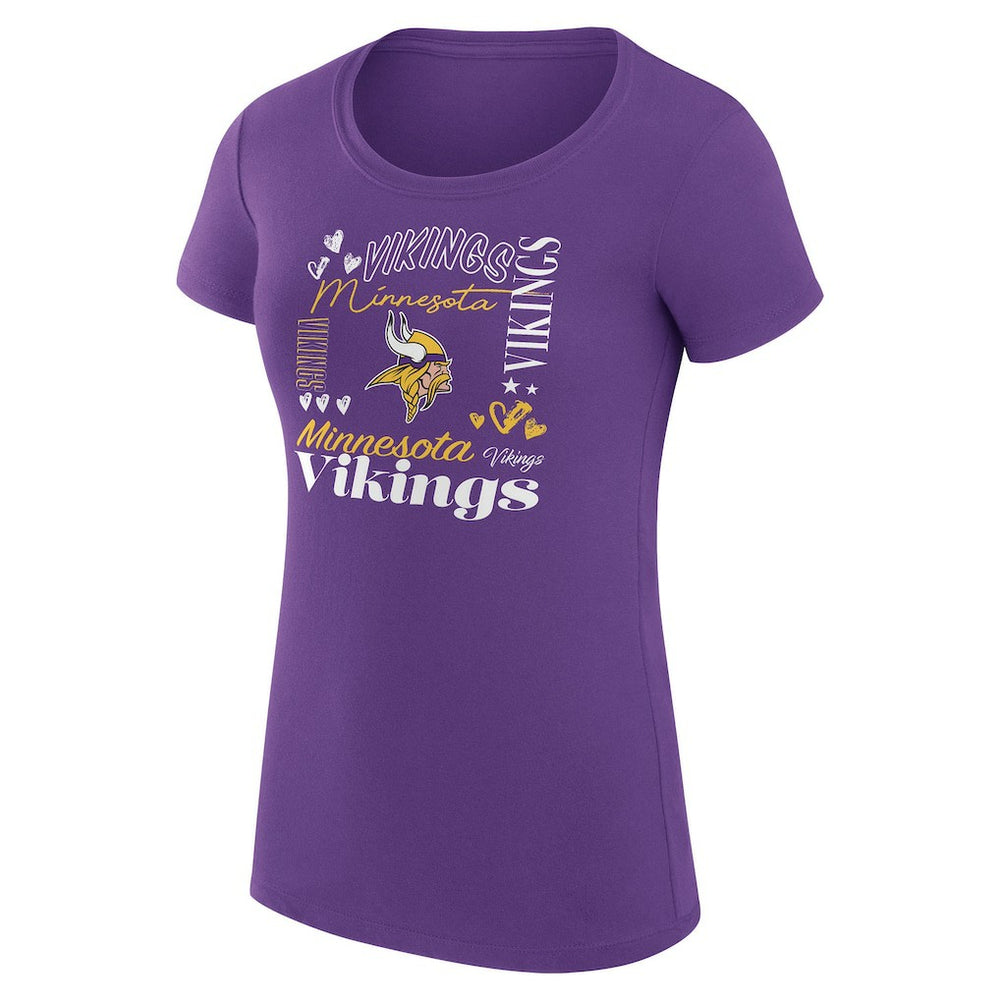 Minnesota Vikings G-III 4Her by Carl Banks Women's Super-Slim Fit Lightweight Collage Team T-Shirt Purple - NFL