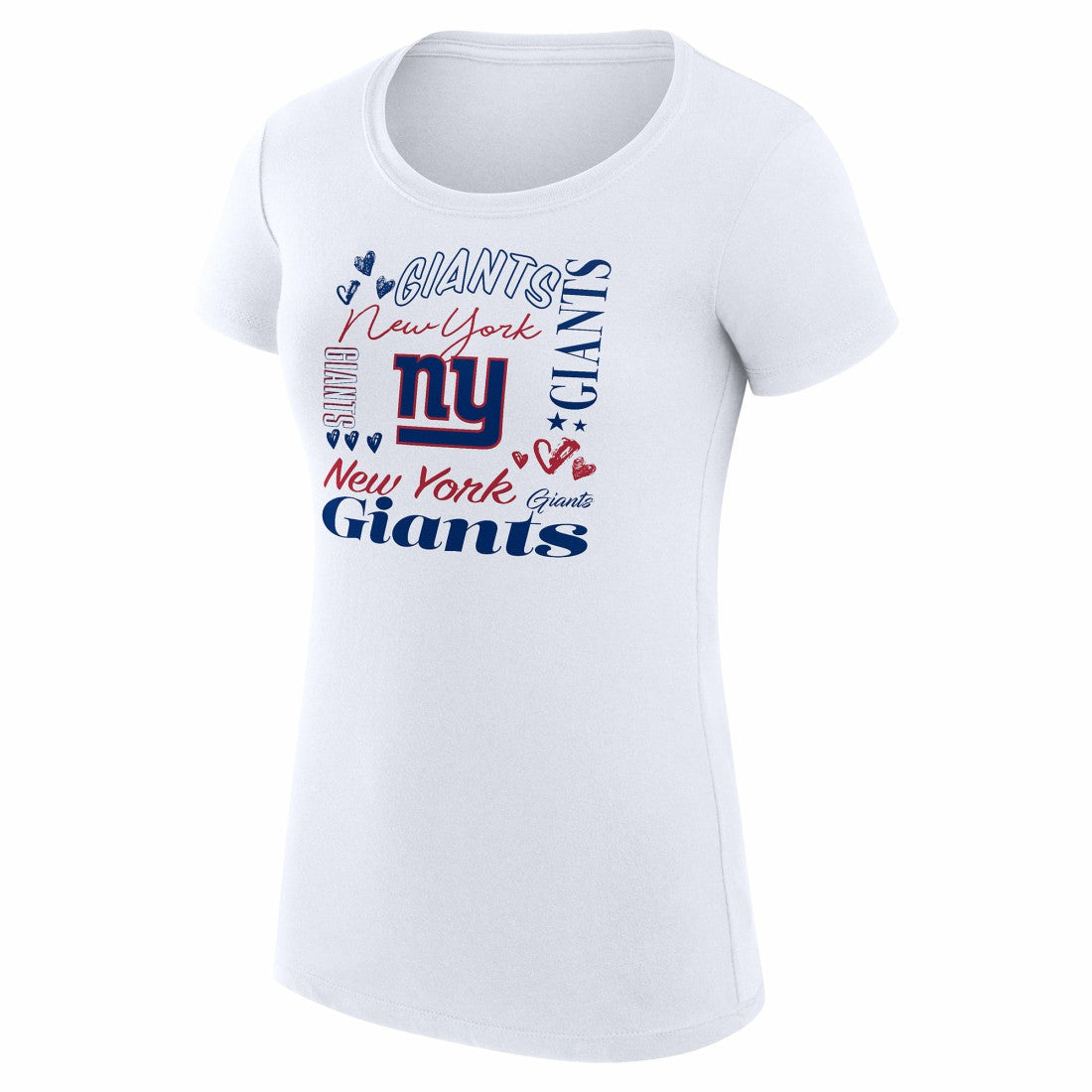 New York Giants G-III 4Her by Carl Banks Women's Super-Slim Fit Lightweight Collage Team T-Shirt White - NFL