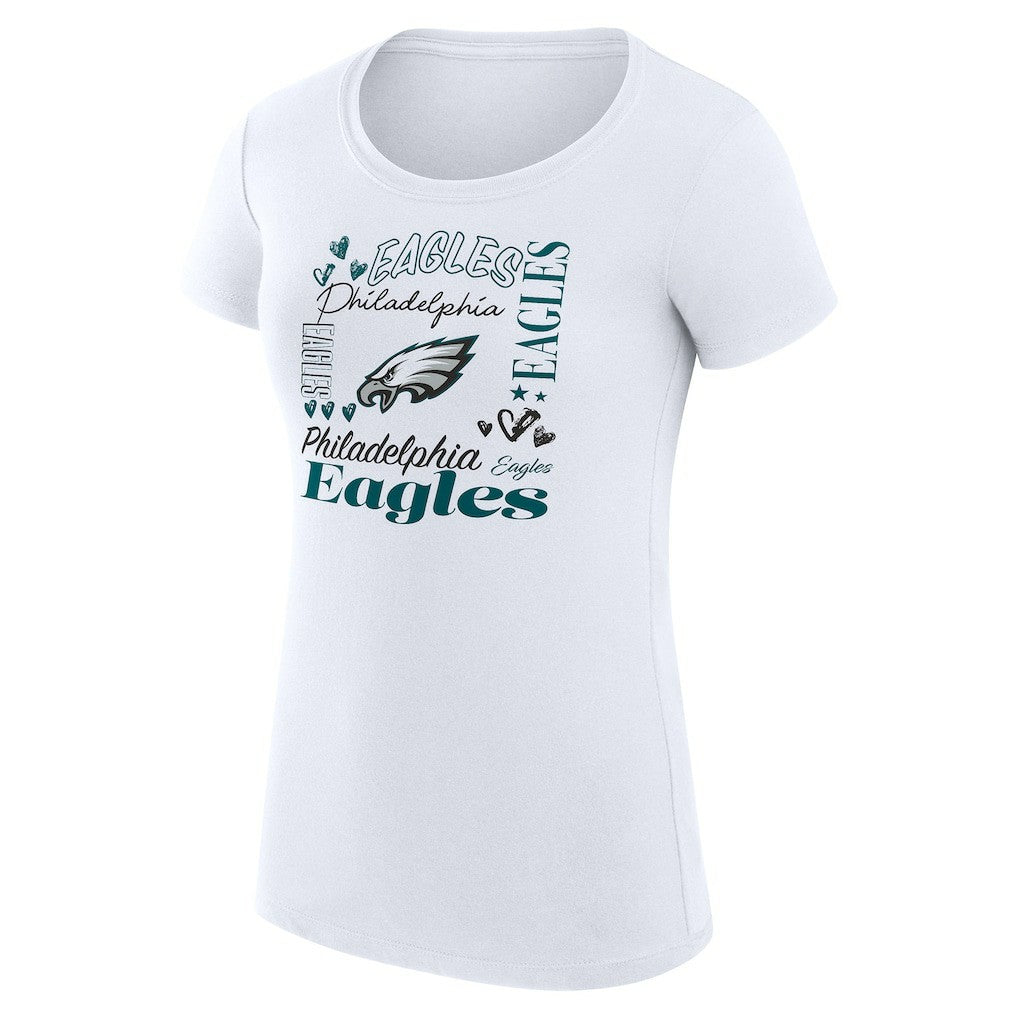 Philadelphia Eagles G-III 4Her by Carl Banks Women's Super-Slim Fit Lightweight Collage Team T-Shirt White - NFL