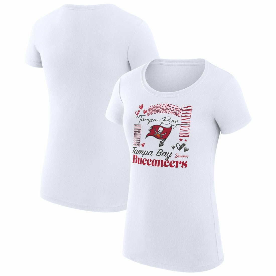 Tampa Bay Buccaneers G-III 4Her by Carl Banks Women's Super-Slim Fit Lightweight Collage Team T-Shirt White - NFL