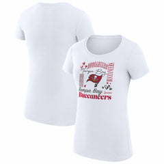 Tampa Bay Buccaneers G-III 4Her by Carl Banks Women's Super-Slim Fit Lightweight Collage Team T-Shirt White - NFL