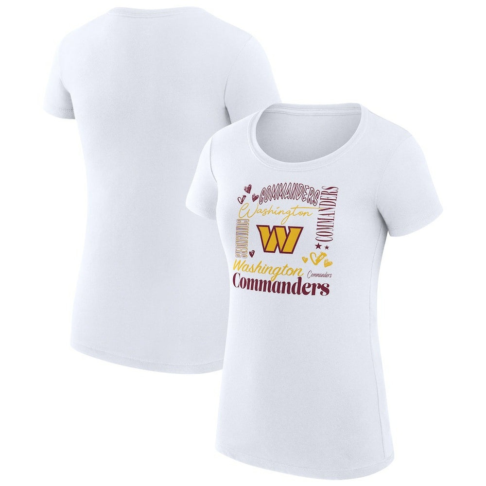 Washington Commanders G-III 4Her by Carl Banks Women's Super-Slim Fit Lightweight Collage Team T-Shirt White - NFL