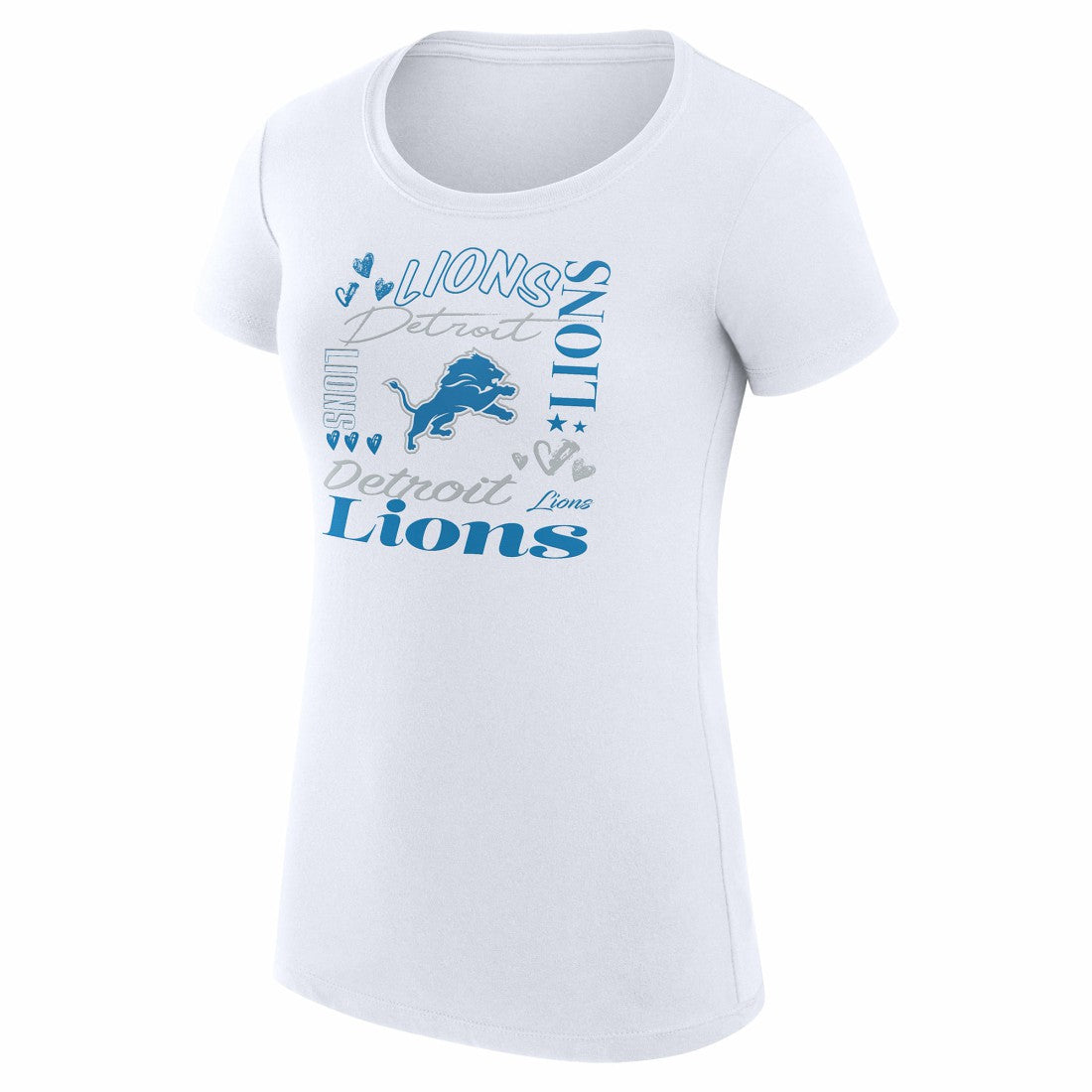 Detroit Lions G-III 4Her by Carl Banks Women's Super-Slim Fit Lightweight Collage Team T-Shirt White - NFL